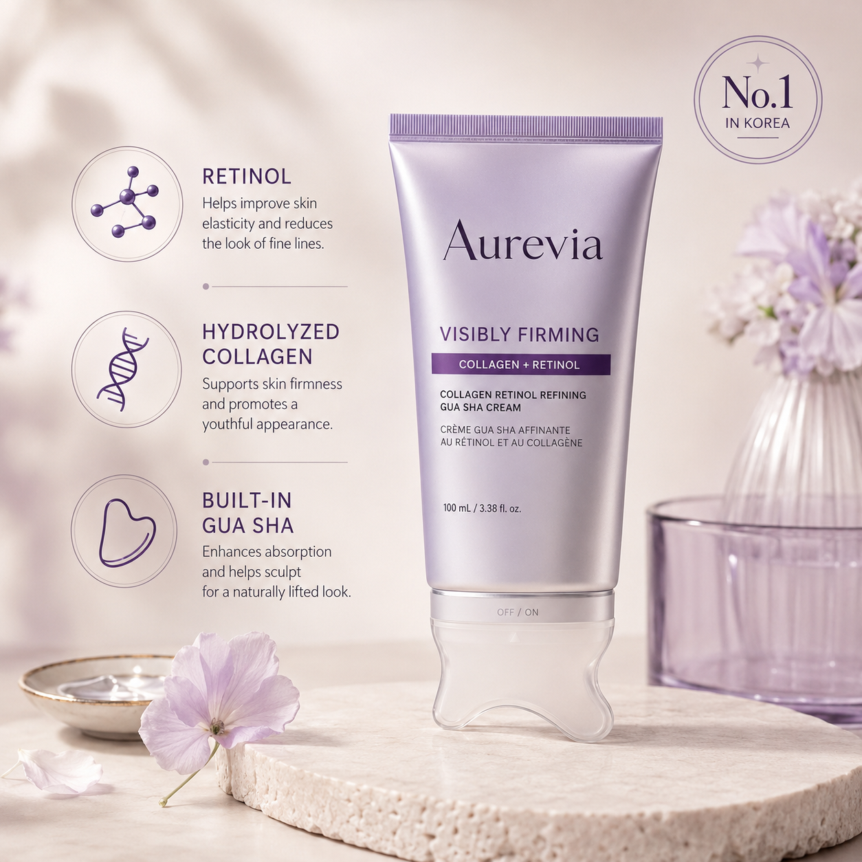 Aurevia Collagen Retinol Refining Gua Sha Cream